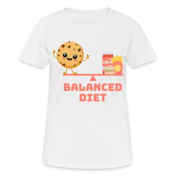 équilibré cookie fastfood Régime - T-shirt respirant Femme - blanc - Devant - AI Model Female 172 dark (172cm)