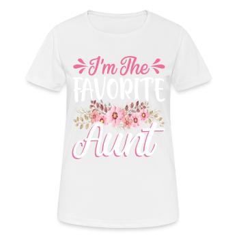 I'm The Favorite Aunt Baby Pregnancy Announcement - Frauen T-Shirt atmungsaktiv - Weiß - Vorne - AI Model Female 172 dark (172cm)