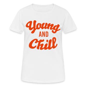 Junges Zitat - Frauen T-Shirt atmungsaktiv - Weiß - Vorne - AI Model Female 172 dark (172cm)