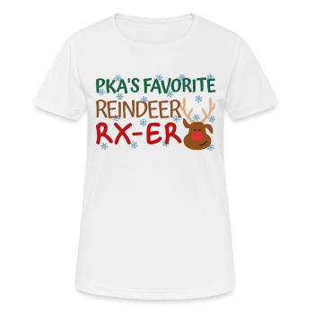 Renne préféré de Noël PKA - T-shirt respirant Femme - blanc - Devant - AI Model Female 172 dark (172cm)
