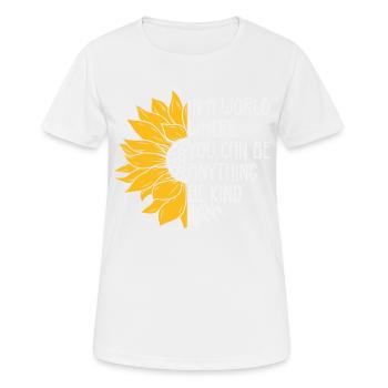 in a world where you can be anything be kind - Women's Breathable T-Shirt - white - Front - AI Model Female 172 dark (172cm)