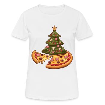 Pizza Christmas Tree Pepperoni Food Gifts for Men - Frauen T-Shirt atmungsaktiv - Weiß - Vorne - AI Model Female 172 dark (172cm)