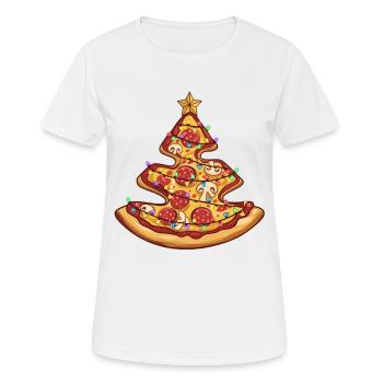 Pizza Christmas Tree Pepperoni Food Gifts for Men - Frauen T-Shirt atmungsaktiv - Weiß - Vorne - AI Model Female 172 dark (172cm)