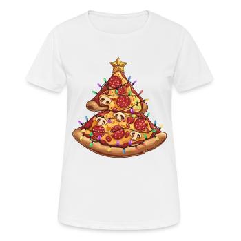Pizza Christmas Tree Pepperoni Food Gifts for Men - Frauen T-Shirt atmungsaktiv - Weiß - Vorne - AI Model Female 172 dark (172cm)