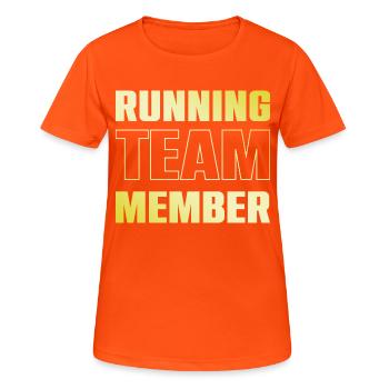 Running Team - Women's Breathable T-Shirt - neon orange - Front - AI Model Female 172 dark (172cm)