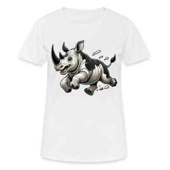Rhinocéros courant - T-shirt respirant Femme - blanc - Devant - AI Model Female 172 dark (172cm)