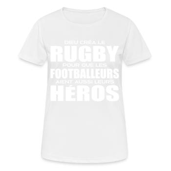 Rugby, rugby sport, rugby humour, rugby - Women's Breathable T-Shirt - white - Front - AI Model Female 172 dark (172cm)