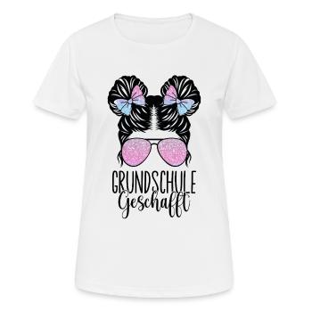 Grundschule Geschafft 2025 Grundschule Abschied - Frauen T-Shirt atmungsaktiv - Weiß - Vorne - AI Model Female 172 dark (172cm)