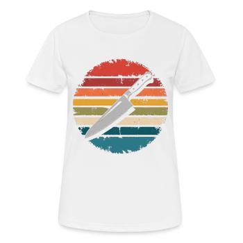 Couteau de chef vintage Cadeaux de cuisine culinaire Chefs - T-shirt respirant Femme - blanc - Devant - AI Model Female 172 dark (172cm)
