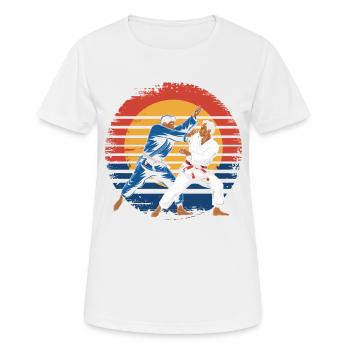 Retro Vintage Jiu Jitsu Martial Arts Grappling - Women's Breathable T-Shirt - white - Front - AI Model Female 172 dark (172cm)