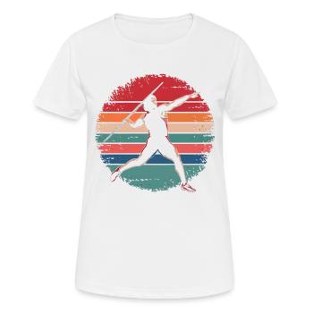 Retro Vintage Javelin Throw Track and Field - Women's Breathable T-Shirt - white - Front - AI Model Female 172 dark (172cm)