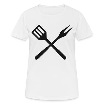 barbecue - T-shirt respirant Femme - blanc - Devant - AI Model Female 172 dark (172cm)