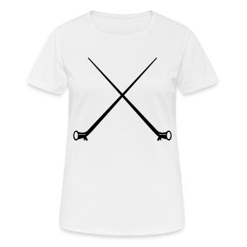 Alphorn - Frauen T-Shirt atmungsaktiv - Weiß - Vorne - AI Model Female 172 dark (172cm)