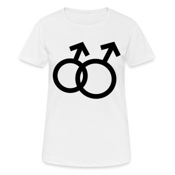 Schwul - Frauen T-Shirt atmungsaktiv - Weiß - Vorne - AI Model Female 172 dark (172cm)