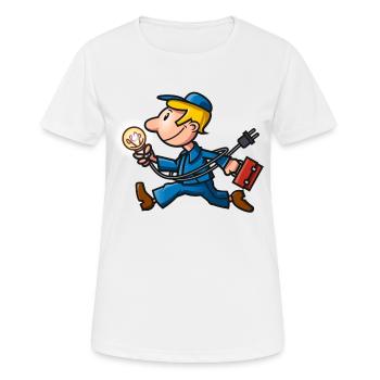 VL117B_Elektriker_4c - Frauen T-Shirt atmungsaktiv - Weiß - Vorne - AI Model Female 172 dark (172cm)