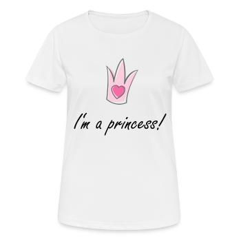 Je suis une princesse! - T-shirt respirant Femme - blanc - Devant - AI Model Female 172 dark (172cm)