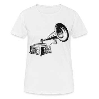 Idée de cadeau vintage vieille école gramophone musique - T-shirt respirant Femme - blanc - Devant - AI Model Female 172 dark (172cm)