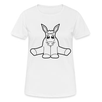 klein baby suess niedlich sitzen esel pferd pony k - Frauen T-Shirt atmungsaktiv - Weiß - Vorne - AI Model Female 172 dark (172cm)