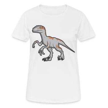 Cadeau dinosaure Velociraptor Raptor Dino - T-shirt respirant Femme - blanc - Devant - AI Model Female 172 dark (172cm)
