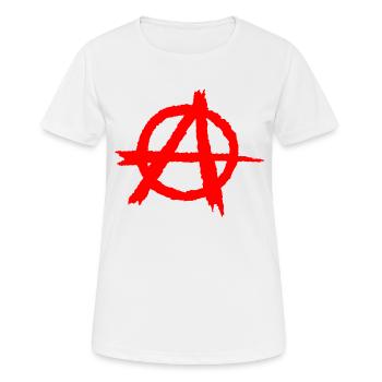 Anarchy / anarchy silhouette symbol in red - Women's Breathable T-Shirt - white - Front - AI Model Female 172 dark (172cm)