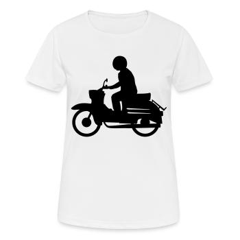 Fahrzeug - Simson Schwalbe - Frauen T-Shirt atmungsaktiv - Weiß - Vorne - AI Model Female 172 dark (172cm)