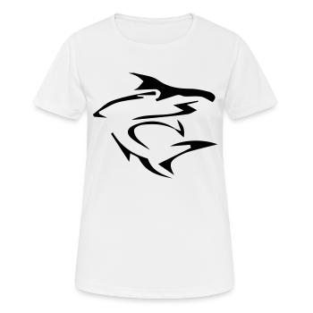 Requin Tribal - T-shirt respirant Femme - blanc - Devant - AI Model Female 172 dark (172cm)