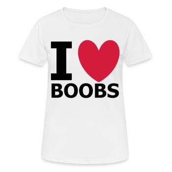 I Love Boobs - T-shirt respirant Femme - blanc - Devant - AI Model Female 172 dark (172cm)