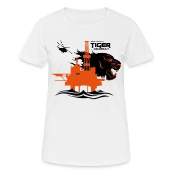 North Sea Tiger Oil Rig Platform Aberdeen - Women's Breathable T-Shirt - white - Front - AI Model Female 172 dark (172cm)