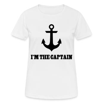 Captain - Frauen T-Shirt atmungsaktiv - Weiß - Vorne - AI Model Female 172 dark (172cm)