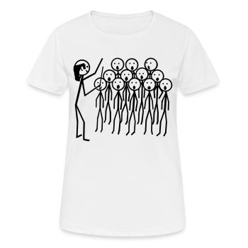 Chor - Frauen T-Shirt atmungsaktiv - Weiß - Vorne - AI Model Female 172 dark (172cm)