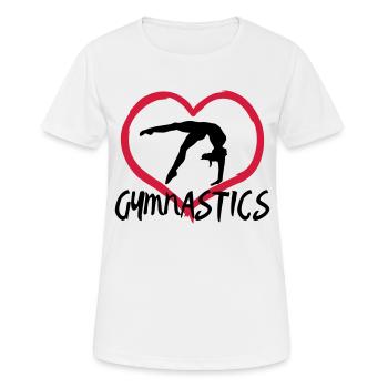 Gymnastique, gymnaste, gymnaste - T-shirt respirant Femme - blanc - Devant - AI Model Female 172 dark (172cm)