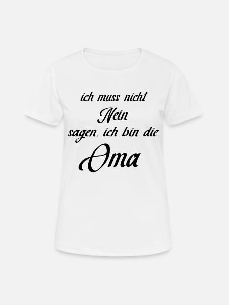 Oma - Frauen T-Shirt atmungsaktiv - Weiß
