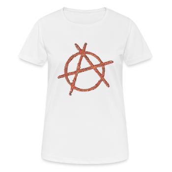 3D Pierres Anarchie, Anarchy symbole anarchiste - T-shirt respirant Femme - blanc - Devant - AI Model Female 172 dark (172cm)