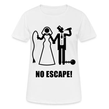 No Escape! (Wedding / Groom / Bachelor Stag Party) - Frauen T-Shirt atmungsaktiv - Weiß - Vorne - AI Model Female 172 dark (172cm)