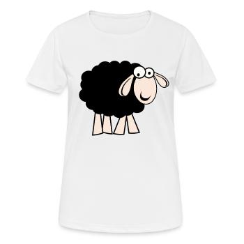 Mouton noir - T-shirt respirant Femme - blanc - Devant - AI Model Female 172 dark (172cm)