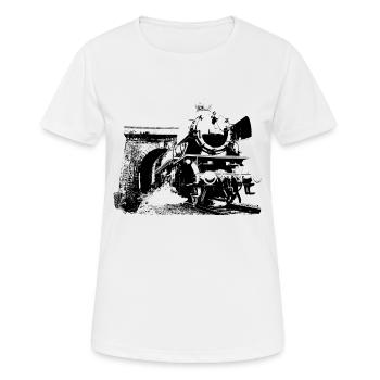 Dampflokomotive - Frauen T-Shirt atmungsaktiv - Weiß - Vorne - AI Model Female 172 dark (172cm)