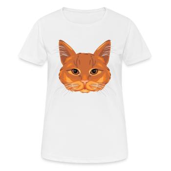 Tête de chat au gingembre - T-shirt respirant Femme - blanc - Devant - AI Model Female 172 dark (172cm)