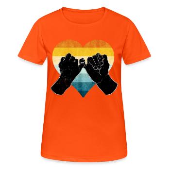 Relation amicale - T-shirt respirant Femme - orange néon - Devant - AI Model Female 172 dark (172cm)