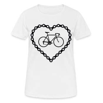 Bicycle chain heart bike - Women's Breathable T-Shirt - white - Front - AI Model Female 172 dark (172cm)