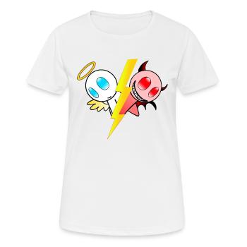 Engel oder Teufel. Gut oder böse. Lieb oder frech - Frauen T-Shirt atmungsaktiv - Weiß - Vorne - AI Model Female 172 dark (172cm)