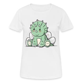 Dinosaur Triceratops - Women's Breathable T-Shirt - white - Front - AI Model Female 172 dark (172cm)