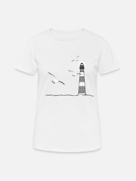 Leuchtturm, Möwen - Frauen T-Shirt atmungsaktiv - Weiß