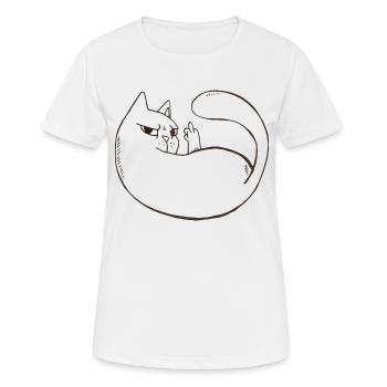 Chat méchant chat ami chat - T-shirt respirant Femme - blanc - Devant - AI Model Female 172 dark (172cm)