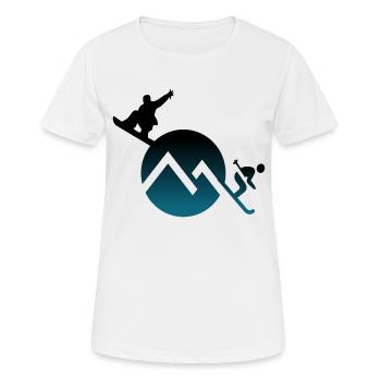Entre snow et ski - T-shirt respirant Femme - blanc - Devant - AI Model Female 172 dark (172cm)