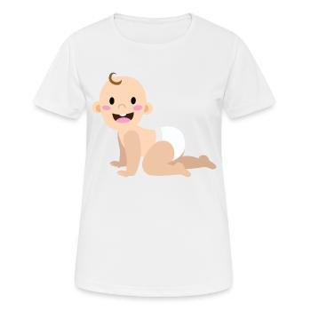 bébé rampant - T-shirt respirant Femme - blanc - Devant - AI Model Female 172 dark (172cm)