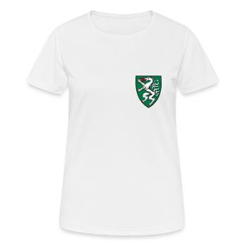 Steiermark Wappen dezent klein auf Brust Panther - Frauen T-Shirt atmungsaktiv - Weiß - Vorne - AI Model Female 172 dark (172cm)