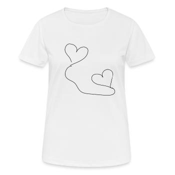 Cœur coeur - T-shirt respirant Femme - blanc - Devant - AI Model Female 172 dark (172cm)