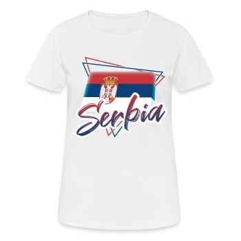 Serbien - Frauen T-Shirt atmungsaktiv - Weiß - Vorne - AI Model Female 172 dark (172cm)
