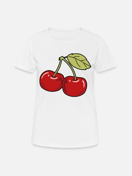 Kirsche - Frauen T-Shirt atmungsaktiv - Weiß