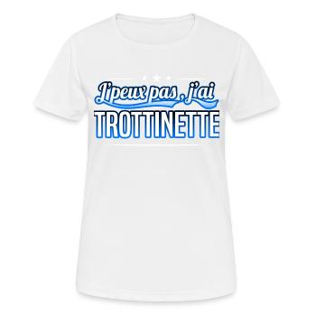 Trottinette - j'peux pas , j'ai Trottinette - T-shirt respirant Femme - blanc - Devant - AI Model Female 172 dark (172cm)